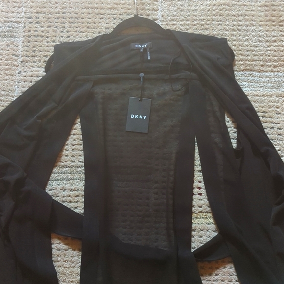 DKNY Black duster, size Large, NWT - Picture 13 of 13